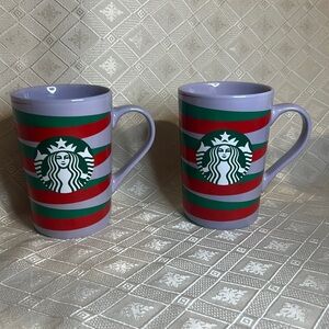 STARBUCKS purple red green holiday latte Mugs